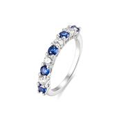 Sapphire Blue Eternity  Sterling Silver Ring image