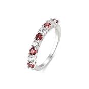 Garnet Red Eternity  Sterling Silver Ring image