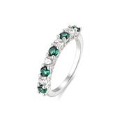 Emerald Green Eternity  Sterling Silver Ring image