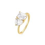 Amore Two Stone Gold Plated Ring image