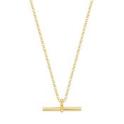 Sterling Silver Gold PlatedT Bar Necklace image
