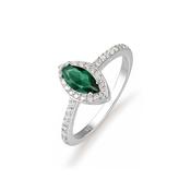Emerald Green Marquise Sterling Silver Ring image