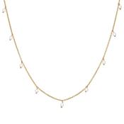 Mini Pearl Gold Necklace - Sterling Silver