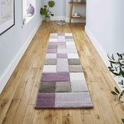 Brooklyn Modern Myriad Soft Hand Carved Runner - Beige/Purple