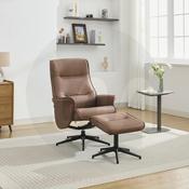 Winston Swivel Chair and Footstool - Brown image