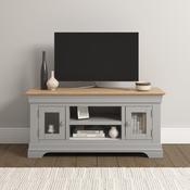 Bordeaux Small TV Unit - Pebble Grey/Oak image