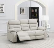 Egan Electric Reclining 3 Seater Sofa - Grey Leather image