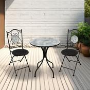 Ferne Bistro Set - Black/Grey Leaf image