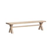 Normandy White Wash Cross Bench - Beige Cushion image