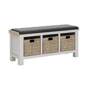 Salcombe Storage Bench - Stone Grey, Charcoal Cushion
