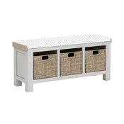 Salcombe Storage Bench - Stone Grey Plain