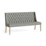 GH Button Back Dining Sofa - Grey