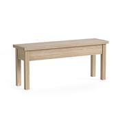 Modern Country Shallow Storage Bench - All Oak