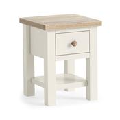 Modern Country Lamp Table with Shelf - Coconut White