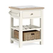 Modern Country Small Kitchen Island - Coconut White