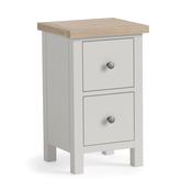 Modern Country Narrow Bedside Locker - Stone Grey