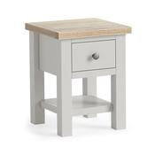Modern Country Lamp Table with Shelf - Stone Grey