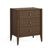 Paris Brown Oak 3 Drawer Bedside image