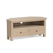 Modern Country Corner TV Unit - All Oak image