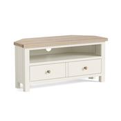 Modern Country Corner TV Unit - Coconut White image