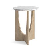 Portobello Round Side Table with Travertine Top image