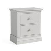 Burgundy Bedside 2 Drawer Locker - Grey