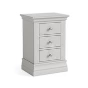 Burgundy Bedside 3 Drawer Locker - Grey