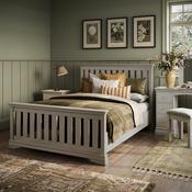 Burgundy Slatted Bed Frame 5' - Grey image