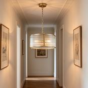 Carter Ribbon Glass Pendant Light - Antique Brass image