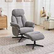 Sloane Swivel Chair with Footstool - Light Grey image