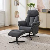 Sloane Swivel Chair with Footstool - Dark Grey image