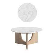 Portobello Round Coffee Table with Travertine Top