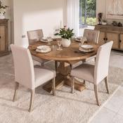 Hardwick Oak Round Extending Dining Table