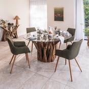 Leila Branchwood Round Dining Table 160cm image
