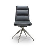 Nobo Swivel Dining Chair with Brushed Steel Legs - Grey image