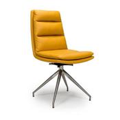 Nobo Swivel Dining Chair with Brushed Steel Legs - Ochre image