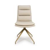 Nobo Swivel Dining Chair with Bronze Legs - Taupe