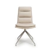 Nobo Swivel Dining Chair with Brushed Steel Legs - Taupe image