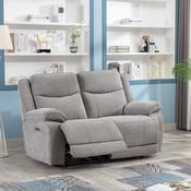 Herbert 2 Seater Recliner Sofa - Light Grey