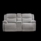 Herbert 2 Seater Recliner Sofa with Console - Light Grey