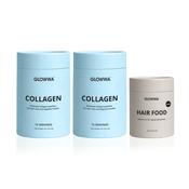 GLOWWA Hair Food Mens &amp; Collagen 1 Month Supply Bundle