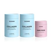 GLOWWA Hair Food Original &amp; Collagen 1 Month Supply Bundle