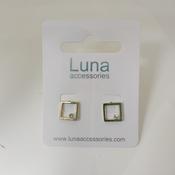 Golden Square Diamante Earrings image