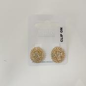 Golden Diamante Clip On Earrings image