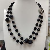 Two String Black Beaded Necklace