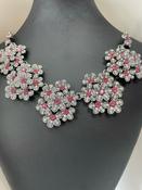 Silvery Pink Flower Necklace image