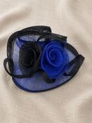 Luna “Sapphire” Royal Blue &amp; Black Fascinator image