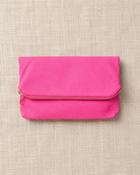 Hot Pink Convertible Clutch Bag with Gold Chain Strap image
