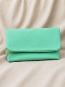 Mint Green Pebble  Foldover Clutch Bag image