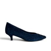Pedro Anton Bonnie Navy Suede Kitten Heel image
